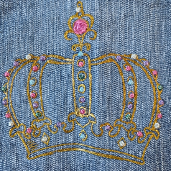Disney princess little girls denim Jean jacket xxs 2/3 - Picture 3 of 10
